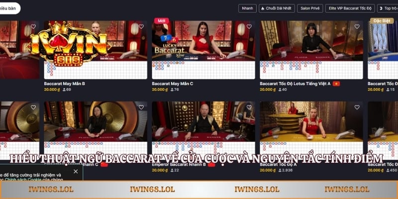 Hiểu thuật ngữ baccarat về cửa cược và nguyên tắc tính điểm