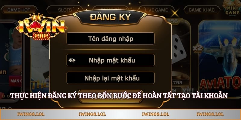 Thực hiện đăng ký theo bốn bước để hoàn tất tạo tài khoản